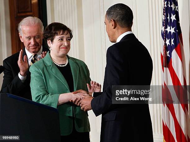 President Barack Obama is joined by Vice President Joe Biden while introducing Solicitor General Elena Kagan as his choice to be the nation's 112th...