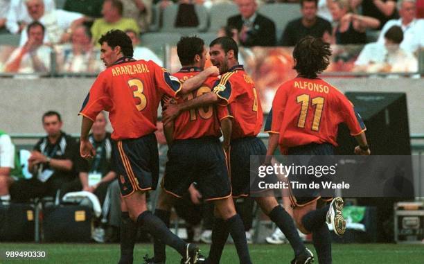 Foot Slovenia, Spainraul Guardiola Josep Aranzabal Agustinalfonso Football Voetbal Slovenie Sloveniaspain Spanje Espagne Euro 2000 Isosport !Im...