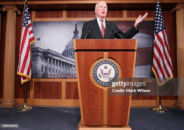 Judiciairy Committee Chairman Patrick Leahy speaks about the nomination Elena Kagan to be on the U.S. Supreme Court, on May 10, 2010 in Washington,...