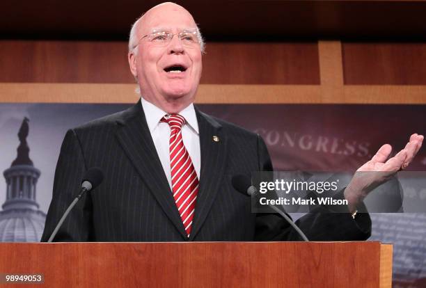 Judiciairy Committee Chairman Patrick Leahy speaks about the nomination Elena Kagan to be on the U.S. Supreme Court, on May 10, 2010 in Washington,...