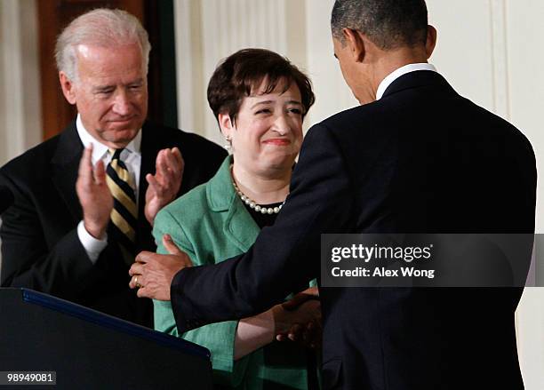 President Barack Obama is joined by Vice President Joe Biden while introducing Solicitor General Elena Kagan as his choice to be the nation's 112th...