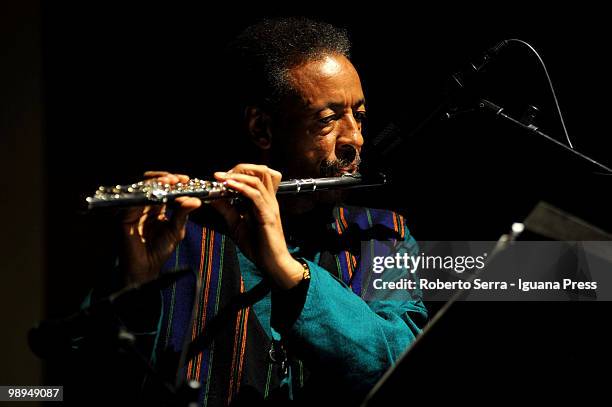 American musician and composer Henry Threadgill perform his concert with his band Zooid for AngelicA contemporary music festival at theatre San...