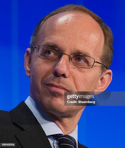 Luc Frieden, Luxembourg's finance minister, pauses during the World Economic Forum meeting in Brussels, Begium, on Monday, May 10, 2010. The World...