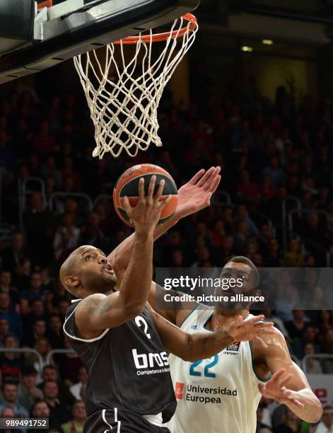 Euroleague, Brose Bamberg vs. Real Madrid, main round, 14th match day at Brose Arena in Bamberg, Germany, 21 December 2017. Bamberg's Ricky Hickamn...