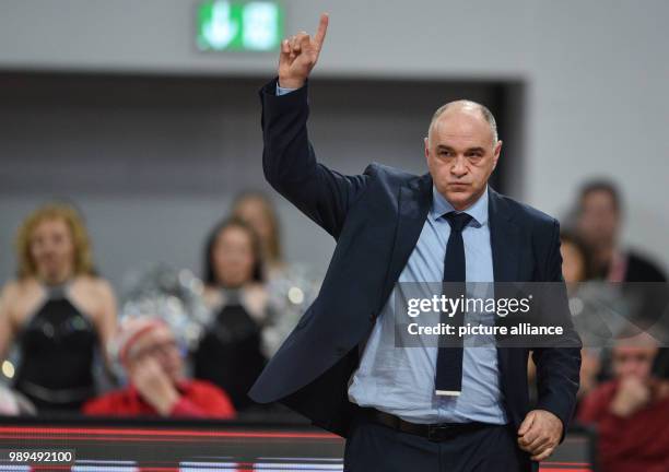 Euroleague, Brose Bamberg vs. Real Madrid, main round, 14th match day at Brose Arena in Bamberg, Germany, 21 December 2017. Real Madrid's trainer...