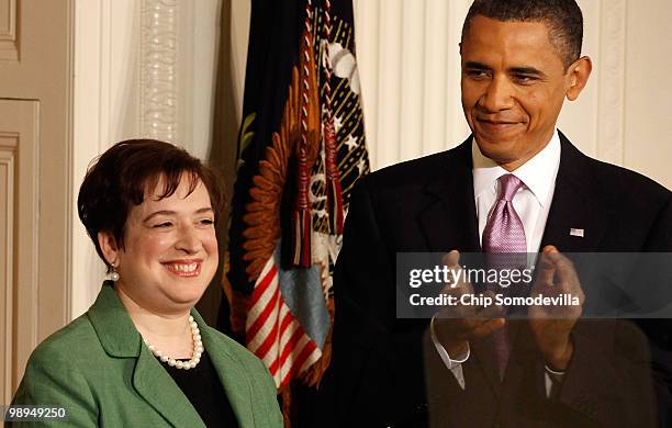 President Barack Obama applauds for Solicitor General Elena Kagan after he announced her as his choice to be the nation's 112th Supreme Court justice...