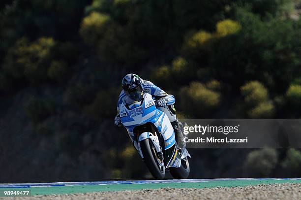 Niccolo Canepa of Italy and Scot Racing Team heads down a straight during the second day of test at Circuito de Jerez on May 1, 2010 in Jerez de la...