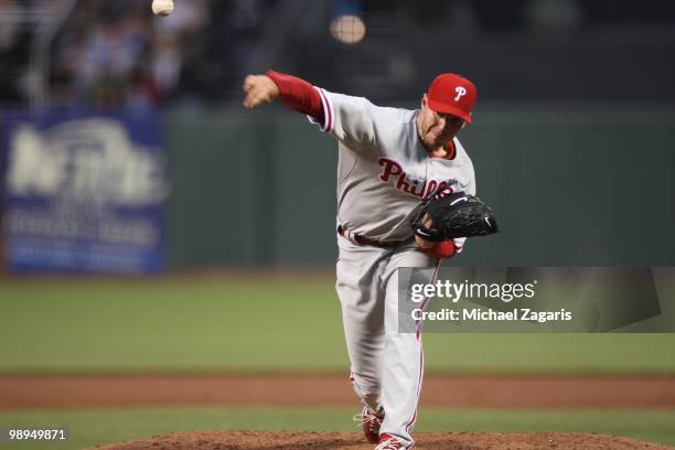 Roy Halladay of the Philadelphia Phillies pitching during the game against the San Francisco Giants at AT&T Park on April 26, 2010 in San Francisco,...