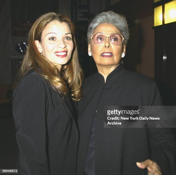 American actress, singer and dancer Lena Horne with her granddaughter, screenwriter Jenny Lumet at a gala benefit at the Avery Fisher Hall in...