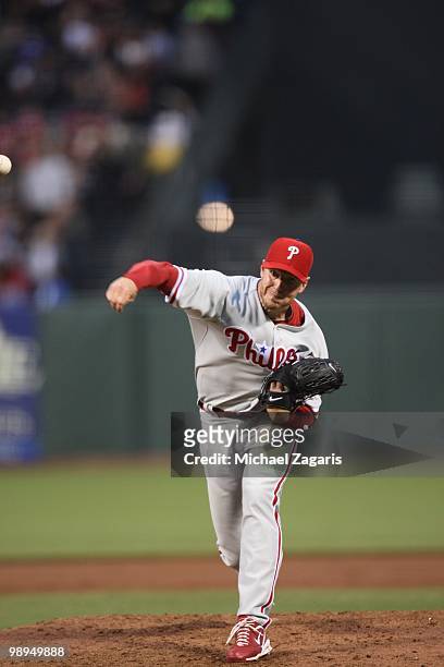 Roy Halladay of the Philadelphia Phillies pitching during the game against the San Francisco Giants at AT&T Park on April 26, 2010 in San Francisco,...