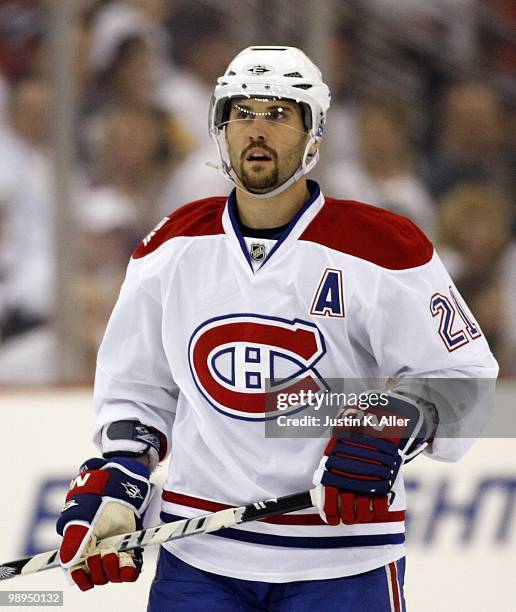 Brian Gionta of the Montreal Canadiens skates against the Pittsburgh Penguins in Game Five of the Eastern Conference Semifinals during the 2010 NHL...