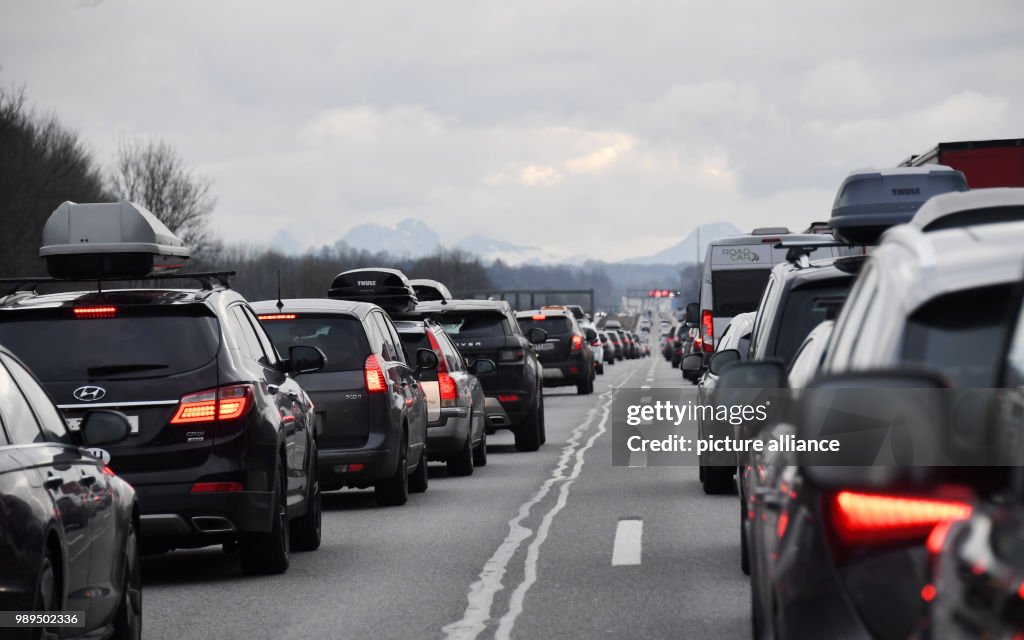 Christmas holiday traffic on the A8 motorway