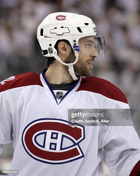 Dominic Moore of the Montreal Canadiens skates against the Pittsburgh Penguins in Game Five of the Eastern Conference Semifinals during the 2010 NHL...