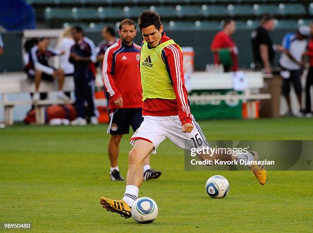 Sacha Kljestan of Chivas USA prior to the start of the MLS soccer match against Houston Dynamo on May 8, 2010 at the Home Depot Center in Carson,...