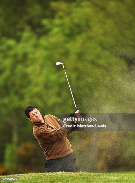 Brian Rimmer of Little Aston plays a shot from the 18th fairway during the Glenmuir PGA Professional Championship Regional Qualifier at Moortown Golf...