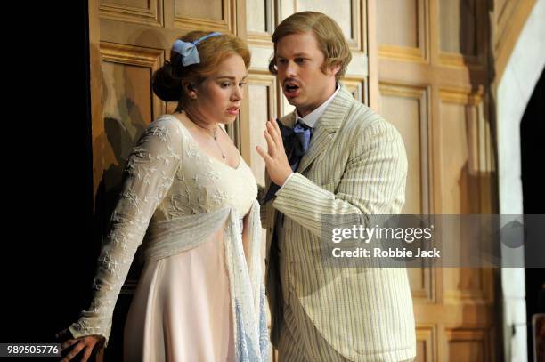 Christina Gansch as Melisande and John Chest as Pelleas in Glyndebourne's production of Claude Debussy's Pelleas et Melisande directed by Stefan...