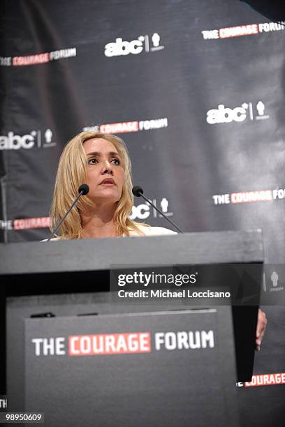 Grupo Omnilife President and CEO and ABC Co-Chair Angélica Fuentes Téllez addresses the audience during the 2010 Courage Forum with Sir Richard...