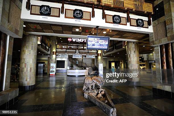 This picture taken on May 7, 2010 shows the inside of the Kruger Mpumalanga International airport in Nelspruit. Nelspruit is one of the 10 cities in...