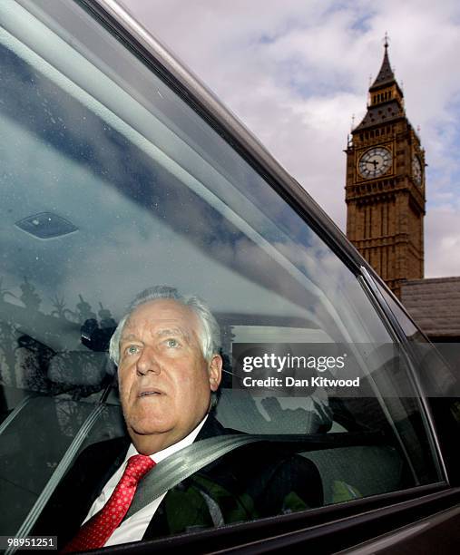 Peter Hain, the Welsh Secretary, leaves the Houses of Parliament on May 10, 2010 in London, England. Prime Minister Gordon Brown has announced that...