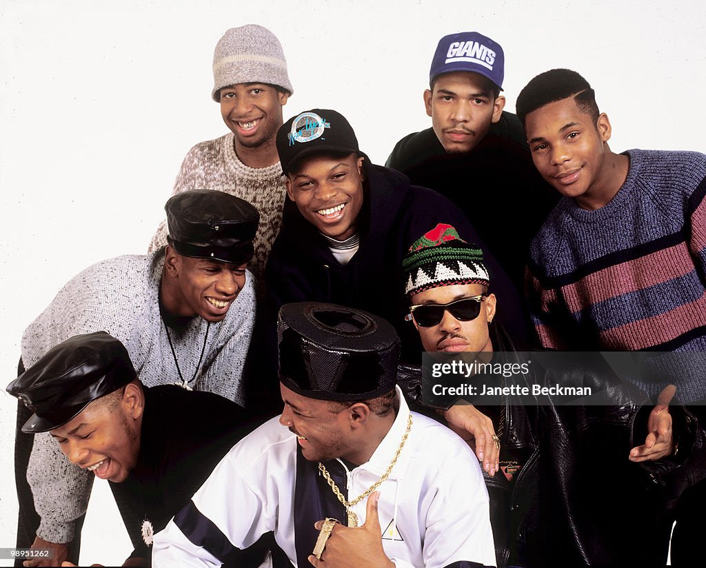 Star Gang Rapper Portrait of American rap duo Gang Starr and their posse, during the ...