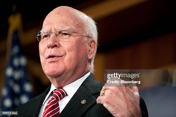 Senator Patrick Leahy, a Democrat from Vermont and chairman of the Senate Judiciary Committee, speaks during a news conference in Washington, D.C.,...