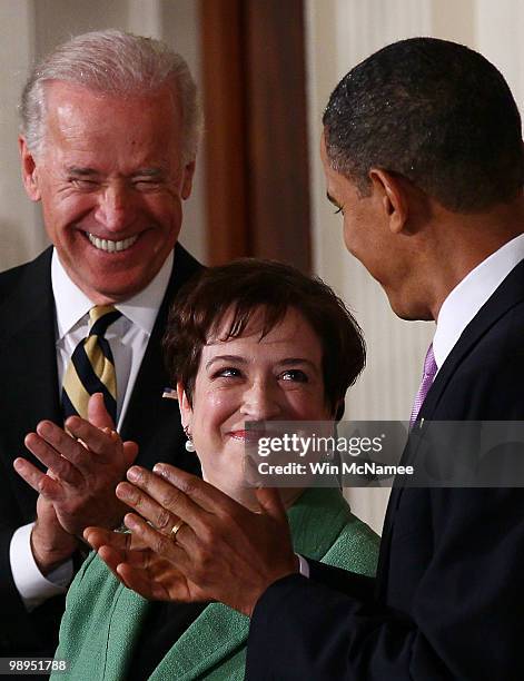 President Barack Obama is joined by Vice President Joe Biden while introducing Solicitor General Elena Kagan as his choice to be the nation�s 112th...