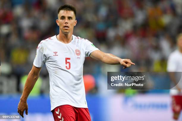 Jonas Knudsen of Denmark during the 2018 FIFA World Cup Round of 16 match between Croatia and Denmark at Nizhny Novgorod Stadium in Nizhny Novgorod,...