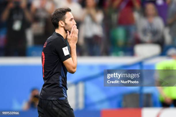 Milan Badejl of croatia react after penalty kick during the 2018 FIFA World Cup Round of 16 match between Croatia and Denmark at Nizhny Novgorod...