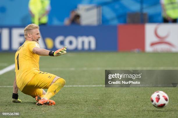 Kasper Schmeichel of Denmark during the 2018 FIFA World Cup Russia Round of 16 match between Croatia and Denmark at Nizhny Novgorod Stadium on July...