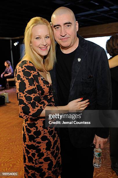 Actors Katie Finneran and Alfred Molina attend the 2010 Tony Awards Meet the Nominees press reception at The Millennium Broadway Hotel on May 5, 2010...