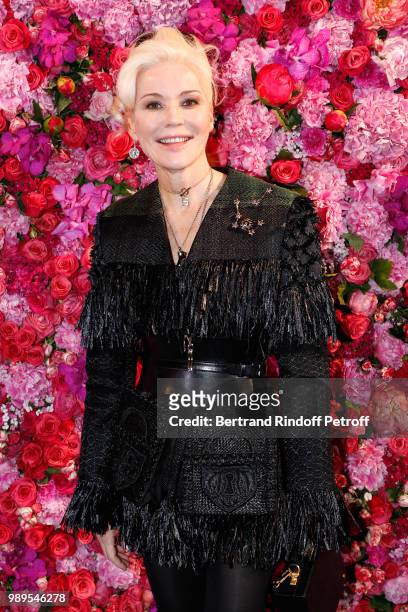 Daphne Guinness attends the Schiaparelli Haute Couture Fall Winter 2018/2019 Photocall as part of Paris Fashion Week on July 2, 2018 in Paris, France.