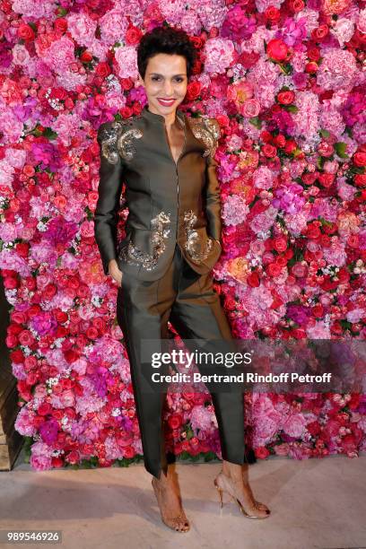 Farida Khelfa attends the Schiaparelli Haute Couture Fall Winter 2018/2019 Photocall as part of Paris Fashion Week on July 2, 2018 in Paris, France.