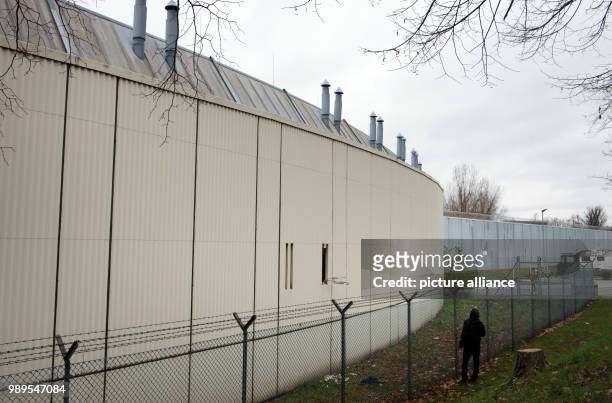 Debris of a broken ventilation slot stand out at the workshop building on the ground of the Ploetzensee prison in Berlin, Germany, 28 December 2017....
