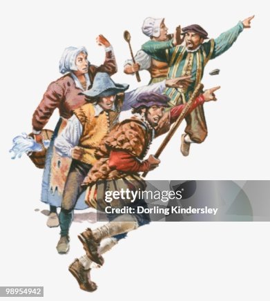 Define Rabble Illustration Of Angry Mob Of Rebellious Men And Women High-Res Vector ...