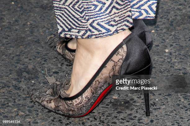 Actress Melissa George, shoe detail, attends the Schiaparelli Haute Couture Fall/Winter 2018-2019 show as part of Paris Fashion Week on July 2, 2018...