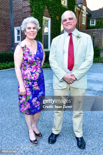 Alexandra Wolfe and Daniel W. White attend A Country House Gathering To Benefit Preservation Long Island At The Edwin Gould Estate "Highwood" at...