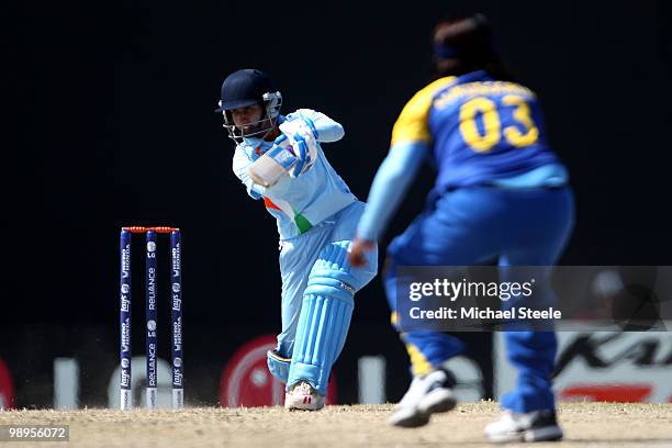 Mithali Raj of India batting during the ICC T20 Women's World Cup Group B match between India and Sri Lanka at Warner Park on May 10, 2010 in St...
