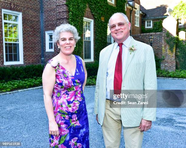 Alexandra Wolfe and Daniel W. White attend A Country House Gathering To Benefit Preservation Long Island At The Edwin Gould Estate "Highwood" at...