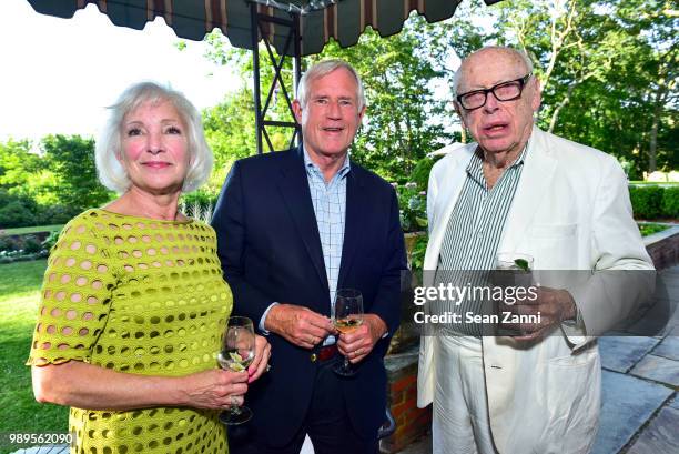 Kathryn Curran, Bob Watkins and Dr. James Watson attend A Country House Gathering To Benefit Preservation Long Island At The Edwin Gould Estate...
