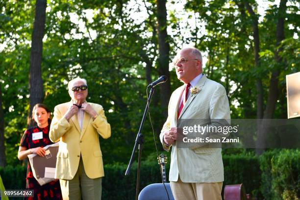 Daniel W. White speaks at A Country House Gathering To Benefit Preservation Long Island At The Edwin Gould Estate "Highwood" at Highwood Estate on...