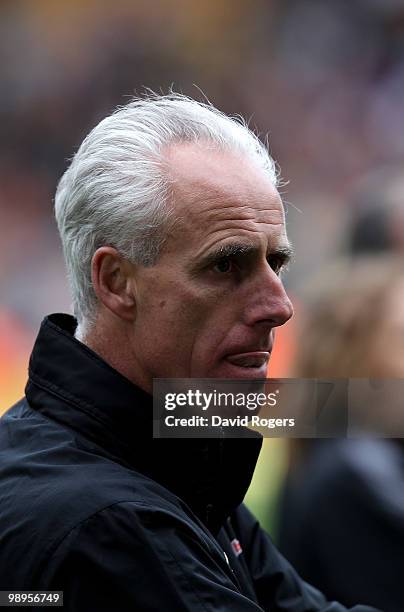 Mick McCarthy, the Wolves manager looks on during the Barclays Premier match between Wolverhampton Wanderers and Sunderland at Molineaux on May 9,...