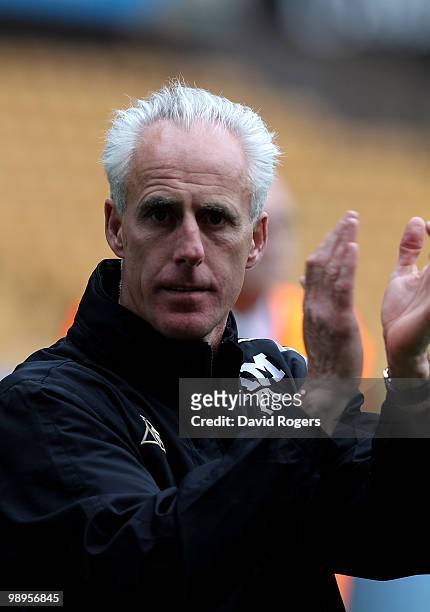 Mick McCarthy, the Wolves manager looks on during the Barclays Premier match between Wolverhampton Wanderers and Sunderland at Molineaux on May 9,...