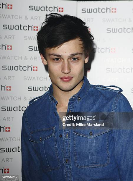 Douglas Booth attends the launch party for the SWATCH & ART Collection on May 6, 2010 in London, England.