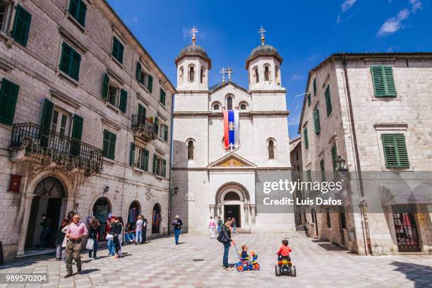 st. nicholas church in kotor old town - dafos fotografías e imágenes de stock