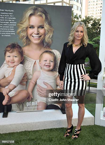 Actress Rebecca Romijn unveils her second Milk Mustache ad at "The Great Gallon Give" at The Backyard at W Los Angeles - Westwood on January 11, 2010...