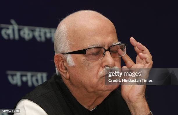 Leader L.K. Advani at a book release ceremony on the occassion of Balidan Diwas of Dr. Shyama Prasad Mukherjee, on June 23, 2008 in New Delhi, India.