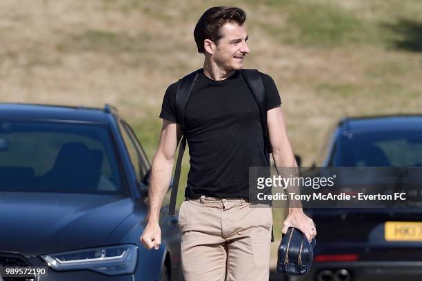 Leighton Baines of Everton returns for training at USM Finch Farm on July 2, 2018 in Halewood, England.