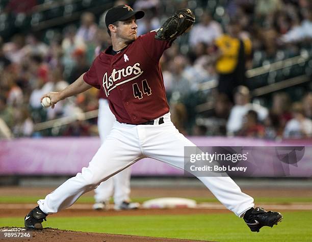 Pitcher Roy Oswalt of the Houston Astros throws against the San Diego Padres at Minute Maid Park on May 9, 2010 in Houston, Texas.