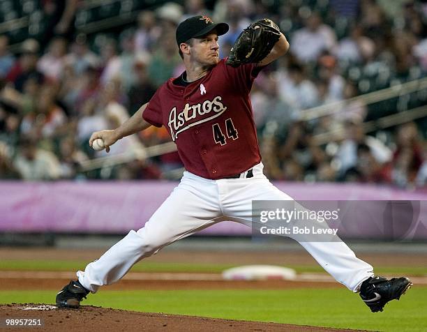 Pitcher Roy Oswalt of the Houston Astros throws against the San Diego Padres at Minute Maid Park on May 9, 2010 in Houston, Texas.