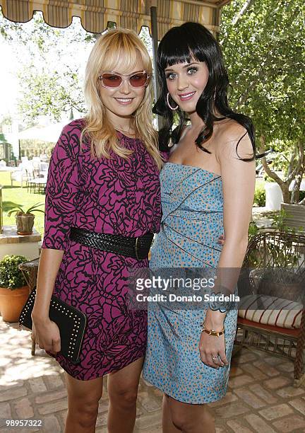Actress Malin Akerman and singer Katy Perry attend P.S. Arts Presents The Bag Lunch on May 7, 2010 in Los Angeles, California.